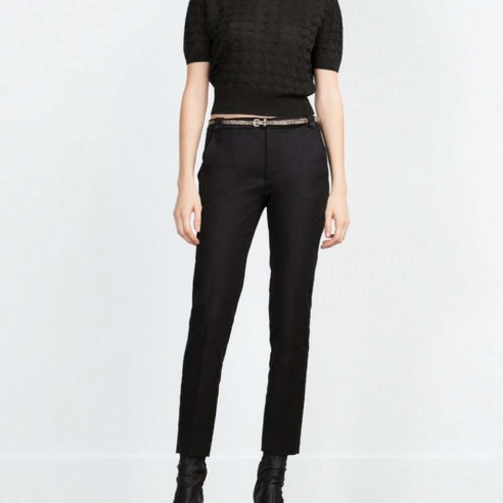 Zara double cloth navy blue trousers